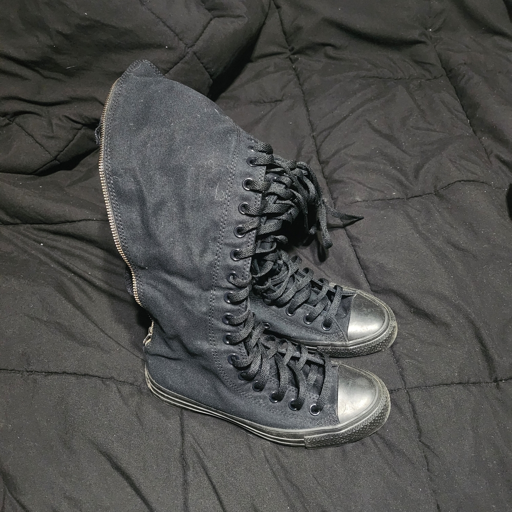 Converse Black Knee High Shoes